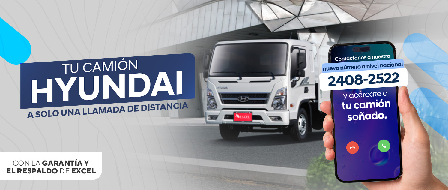 Camiones Hyundai en Honduras con garantía y respaldo de Excel. Tu camión Hyundai está a solo una llamada de distancia. Contáctanos al número nacional 2408-2522 y acércate a tu camión soñado. Hyundai Honduras, potencia y confianza para tu negocio.